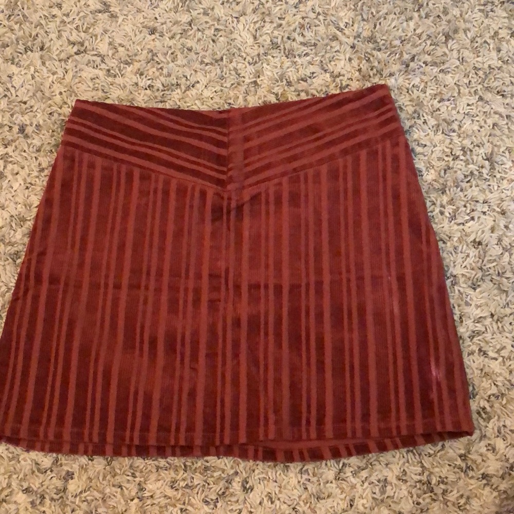 Burnt red suede skirt
